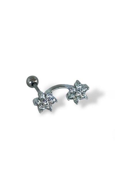 TAKIŞTIR Silver Color Star Figured Steel Tragus/ Cartilage Earring/Piercing (Single)