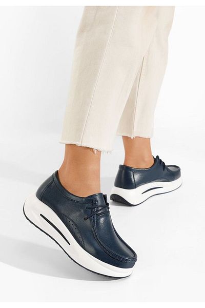 B T Shoes Mocasini dama piele Albeida V2 navy