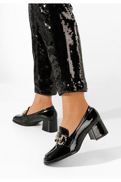 B T Shoes Ixea V2 black heeled loafers
