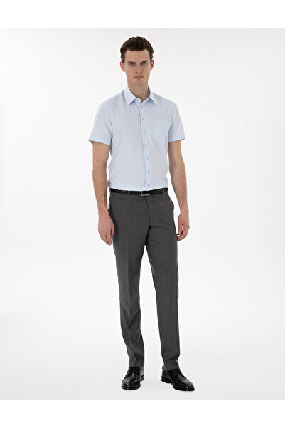 Pierre Cardin Açık Mavi Basic Regular Fit Kısa Kollu Cepli Gömlek 50303010-VR003