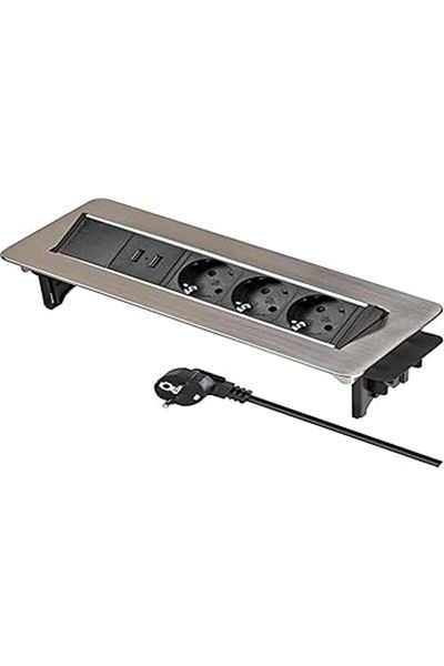STOREMAX Brennenstuhl Adjustable Desk - for Office & Kitchen, 3 Sockets, 2 USB Sockets