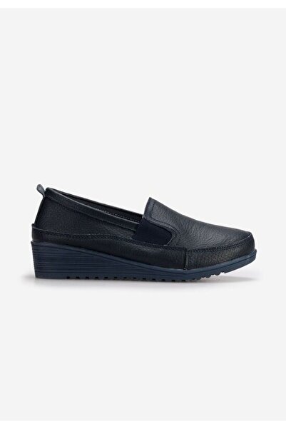 B T Shoes Mocasini dama cu platforma navy Sonima