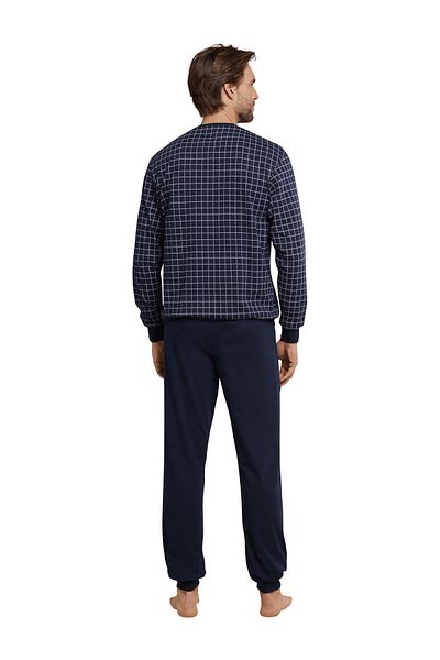 Schiesser Pyjama Dark Sapphire Schlafanzug Pyjama Schlafmode Bequem