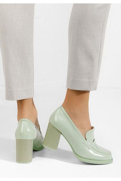 B T Shoes Green Odesia heeled loafers
