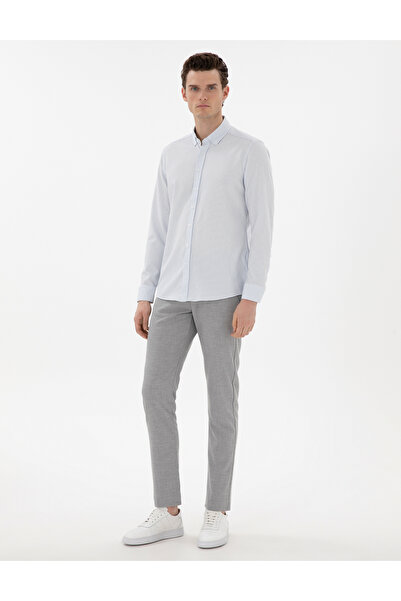 Pierre Cardin Açık Mavi Slim Fit Çizgili Uzun Kollu Gömlek 50301583-VR003