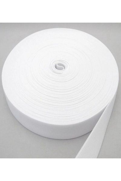 ŞENEL DAR DOKUMA 5,5cm White Color Woven Elastic-Waist Leg Skirt Flat Elastic-Elastic Band / 10m