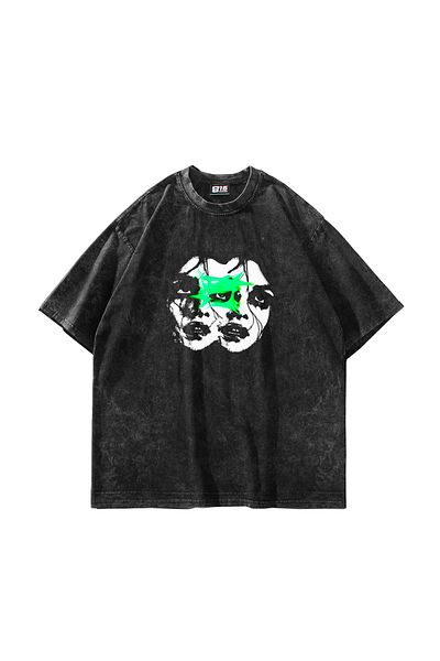 Sekizbiraltı Woman Shadows Printed Washable Smoked Oversize Unisex Tshirt