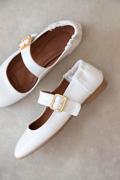 STRASWANS White Winny Women's Taste Leather Ballerinas
