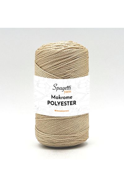 Spagettiyarn Πολυεστέρας Μακραμέ 2mm 250g Μπεζ 3 Νήματα Πλεξίματος Χεριών