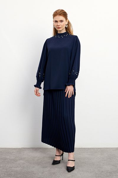 VAVİNOR Σετ μπλούζα με φούστα Navy Blue Valeria