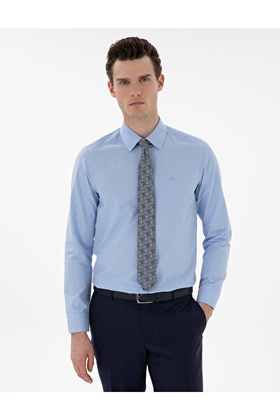 Pierre Cardin Mavi Slim Fit Uzun Kollu Klasik Basic Gömlek 50302991-VR036