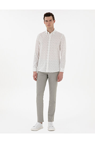 Pierre Cardin Haki Slim Fit Yazlık Kanvas Pantolon 50301803-VR027