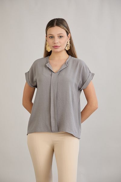 HOFY V-Neck Placket Blouse