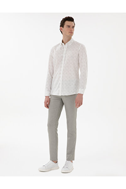 Pierre Cardin Haki Slim Fit Yazlık Kanvas Pantolon 50301803-VR027