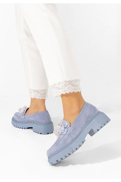 B T Shoes Mocasini cu talpa groasa Amilla albastri
