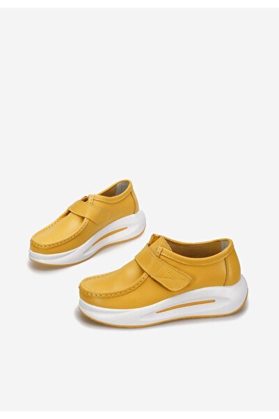 B T Shoes Mocasini piele naturala Alseida galbeni