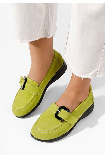 B T Shoes Mocasini dama piele Bernara verzi