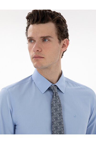 Pierre Cardin Mavi Slim Fit Uzun Kollu Klasik Basic Gömlek 50302991-VR036