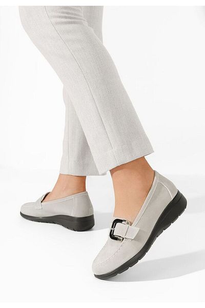 B T Shoes Mocasini dama piele Bernara gri