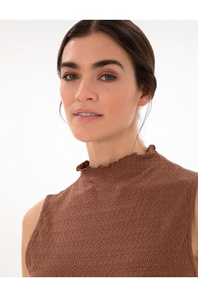 Pierre Cardin Brown Slim Fit Knitted Blouse 50301493 -Vr029