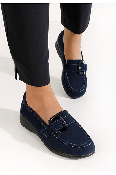 B T Shoes Mocasini dama piele Bernara navy