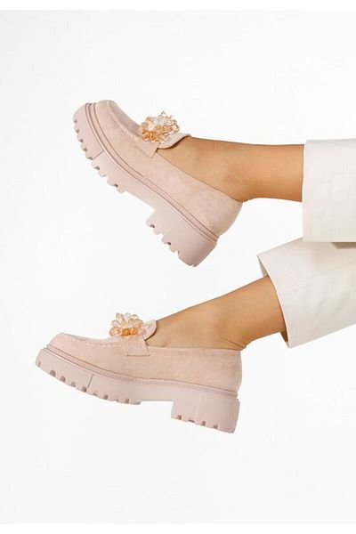 B T Shoes Mocasini cu talpa groasa Amilla bej