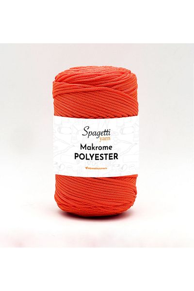 Spagettiyarn Πολυεστερικό Μακραμέ 2mm 250g Πορτοκαλί Πλεκτό Νήμα