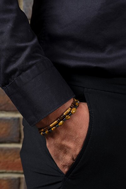 Ssilhoutte Doğaltaş Spiritual Peace and Protection Bracelet - Jasper - Tiger Eye - Hematite - Balanced Life