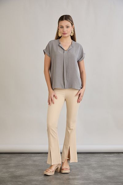 HOFY V-Neck Placket Blouse