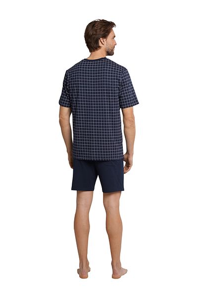 Schiesser Shorty Dark Blue Schlafanzug Pyjama Schlafmode Bequem