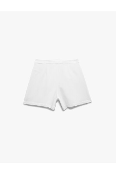 Koton Viscose Blended Buttoned Pleated Mini Shorts