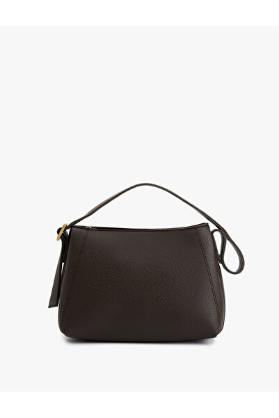 Koton Faux Leather Zippered Buckle Detailed Shoulder Bag