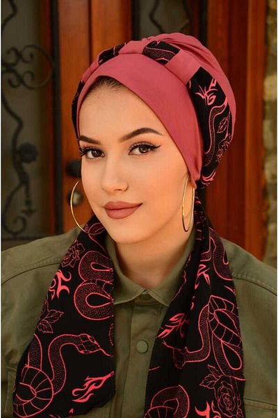 Aişe tesettür Gray Powder Scarf Bonnet