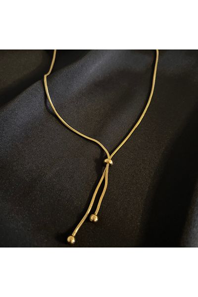 Zeyn Gold Steel Necklace with Elevator