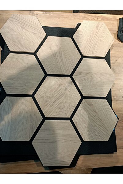 ÇAMLICA HOME Mdf Ahşap Altıgen Duvar Ve Tavan Kaplama Paneli - 65x80cm  6 ade...