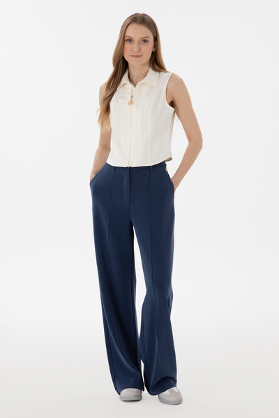 U.S. Polo Assn. Kadın Lacivert Modal Karışımlı Loose Fit Örme Pantolon 50300762-VR033