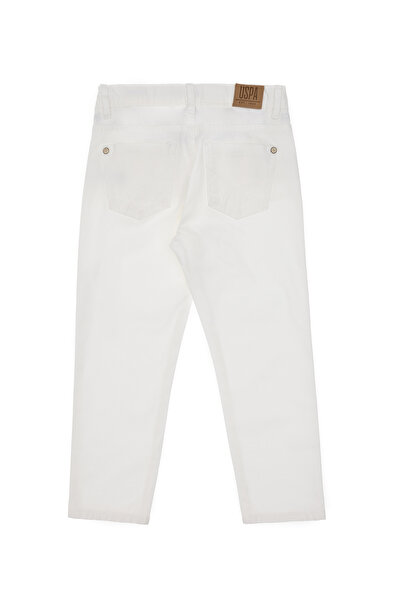 U.S. Polo Assn. Boy's White Canvas Trousers 50300575 -Vr013