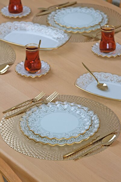 Glore Marche 27 Parça 6 Kişilik Pasta Servis Takımı