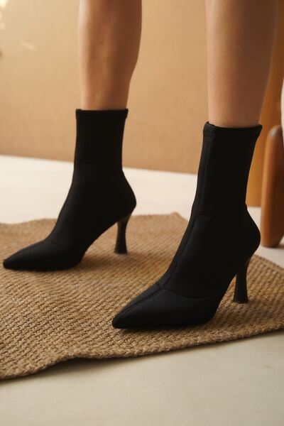 MODAADAM Γυναικείες μπότες Lopez Stretch με μυτερό τακούνι - Μαύρο-Diver