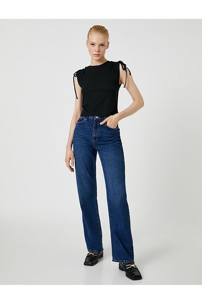 Koton Tricou crop fără mâneci cu detaliu cu umăr
