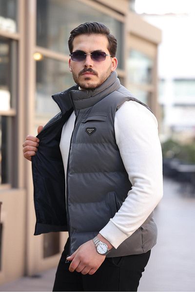 ByTrend Δερμάτινο γιλέκο από άνθρακα PLDP 2959-1_60270-1