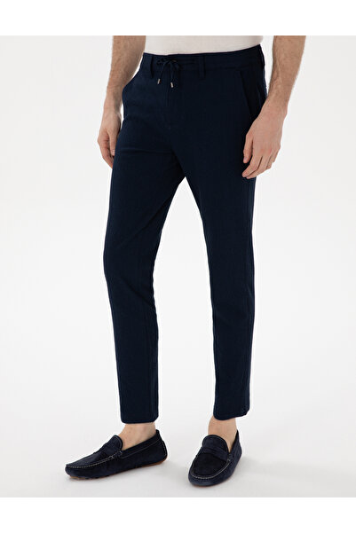 Pierre Cardin Lacivert Slim Fit Gofre Yazlık Kanvas Pantolon 50305235-VR033