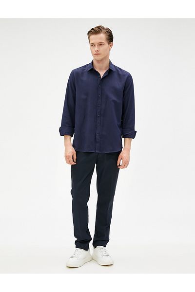 Koton Basic Shirt Classic Cuff Collar Long Sleeve Buttoned Non Iron