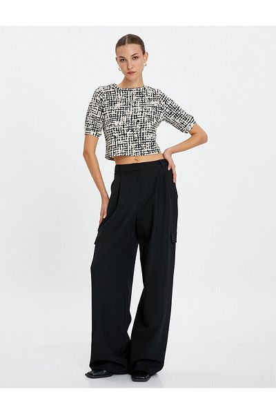 Koton Crop T-Shirt Short Sleeve Crew Neck
