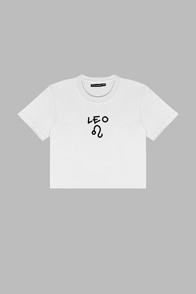 Sekizbiraltı Λευκό Crop Top με στάμπα Leo