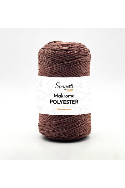 Spagettiyarn Πολυεστέρας Μακραμέ 2mm 250g Milk Coffee Πλεκτό Χέρι