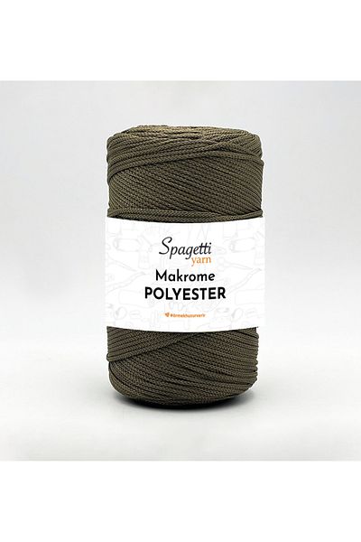 Spagettiyarn Πολυεστερικό Μακραμέ 2mm 250g Χακί Πλεκτό Νήμα