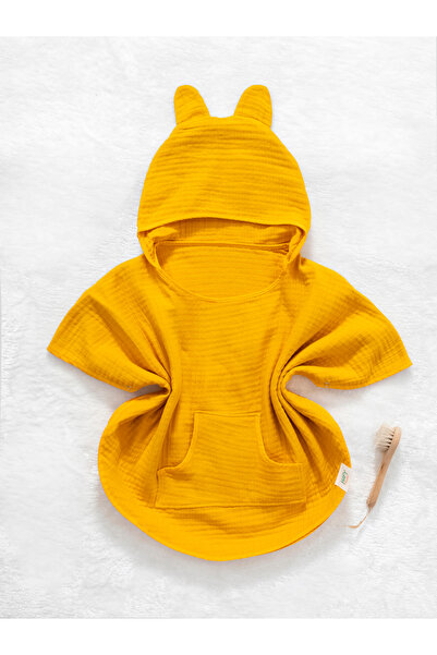HAFY BABY Yellow 4 Layer 100% Organic Cotton Muslin Poncho