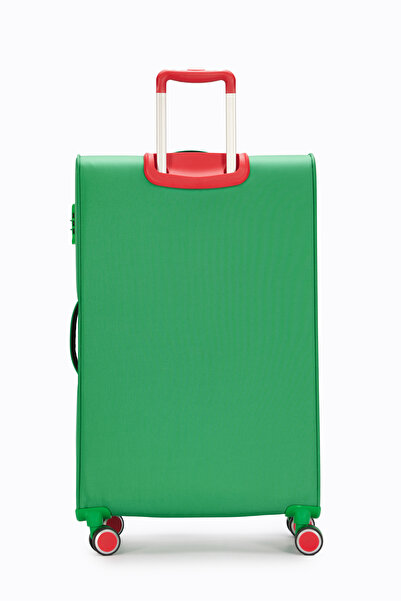 United Colors of Benetton Benetton 2800 Büyük Boy Ultra Light Hafif Lüx Kumaş Tekerlekli Valiz YEŞİL