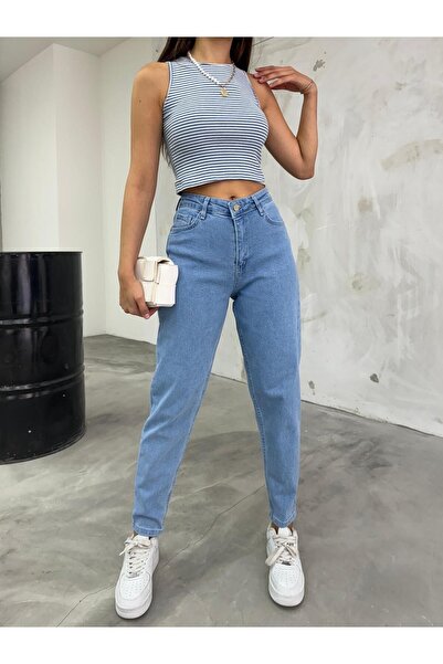 aideen ماكرو هاي وايل مام جين قماش قابل للتمدد بوي فريند دينيم (جديد) تومريس جين